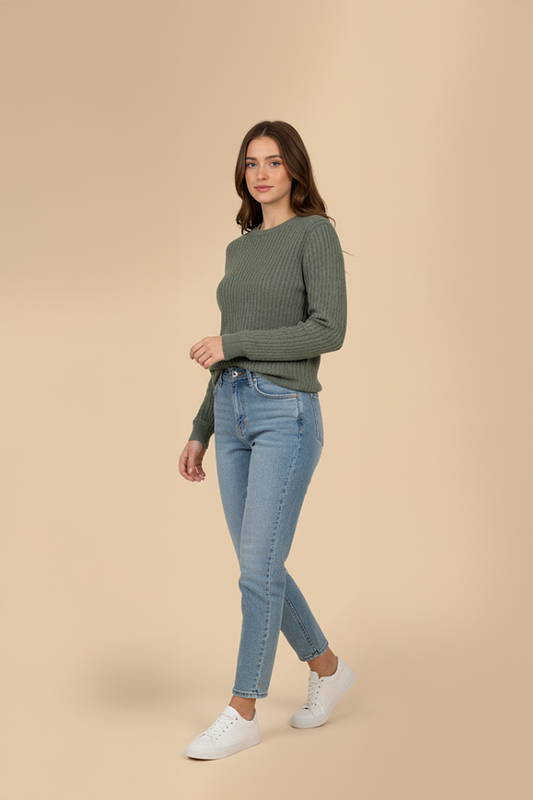 PANAHORSE İnce Saç Örme Bayan Yaka Kazak