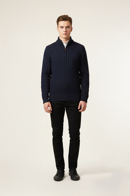 PANAHORSE Saç Örme Fermuarlı Pat Yaka Kazak