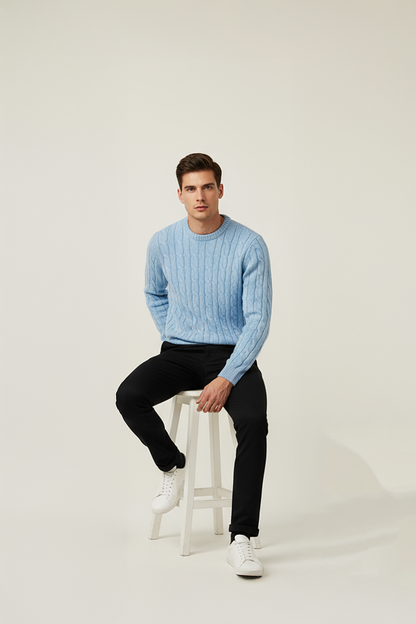 PANAHORSE Saç Örme Yaka Kazak Bebe mavi