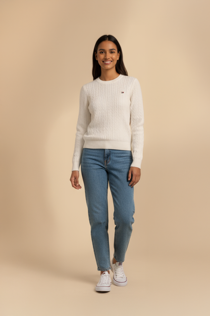 PANAHORSE İnce Saç Örme Bayan Yaka Kazak