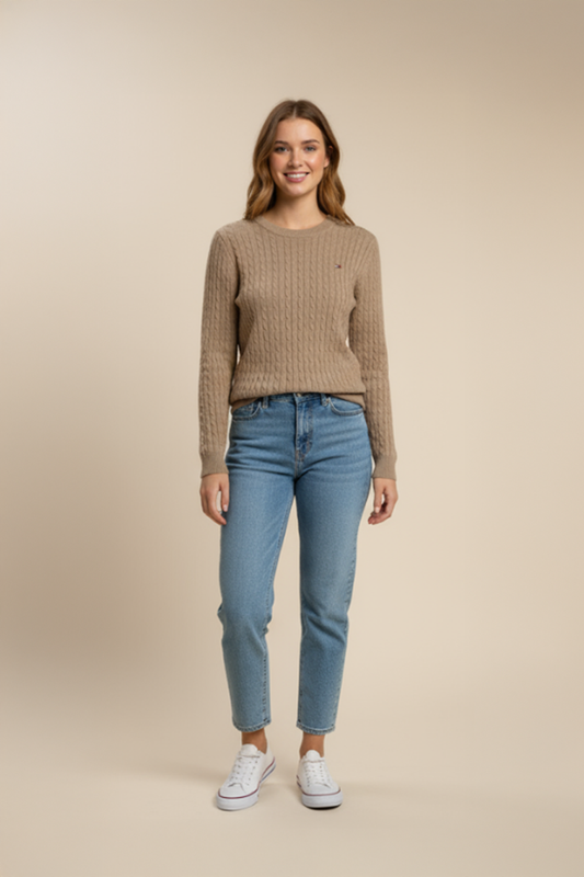 PANAHORSE İnce Saç Örme Bayan Yaka Kazak