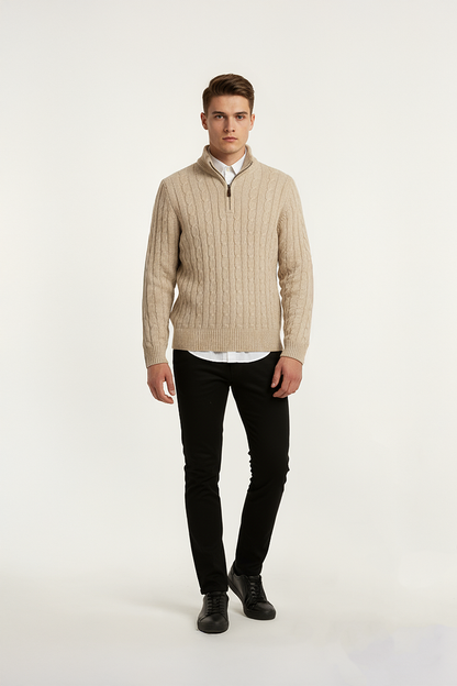 PANAHORSE Saç Örme Fermuarlı Pat Yaka Kazak