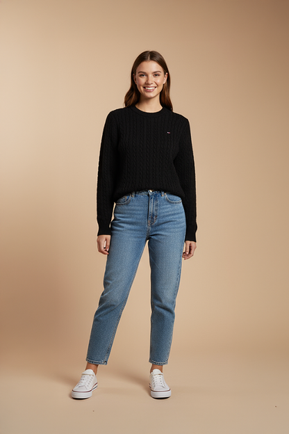 PANAHORSE İnce Saç Örme Bayan Yaka Kazak