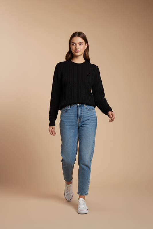 PANAHORSE İnce Saç Örme Bayan Yaka Kazak