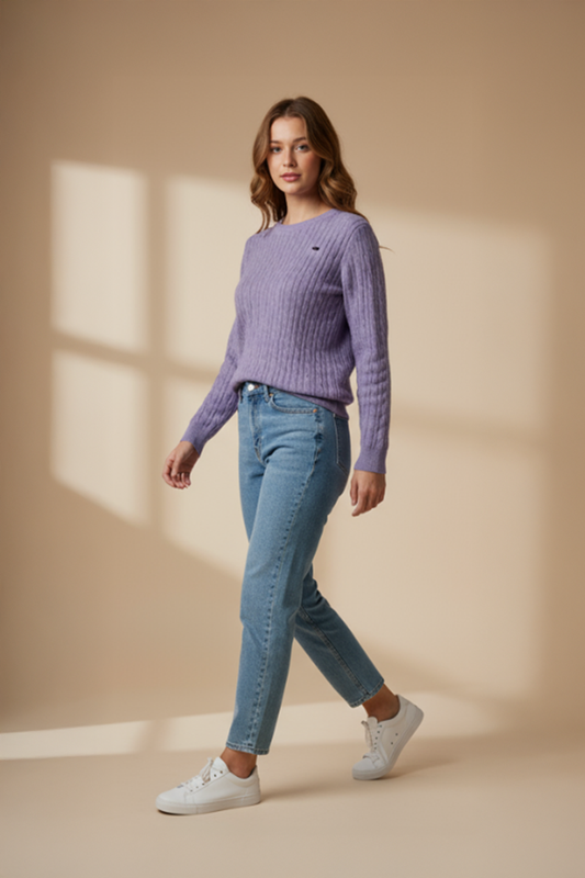 PANAHORSE İnce Saç Örme Bayan Yaka Kazak