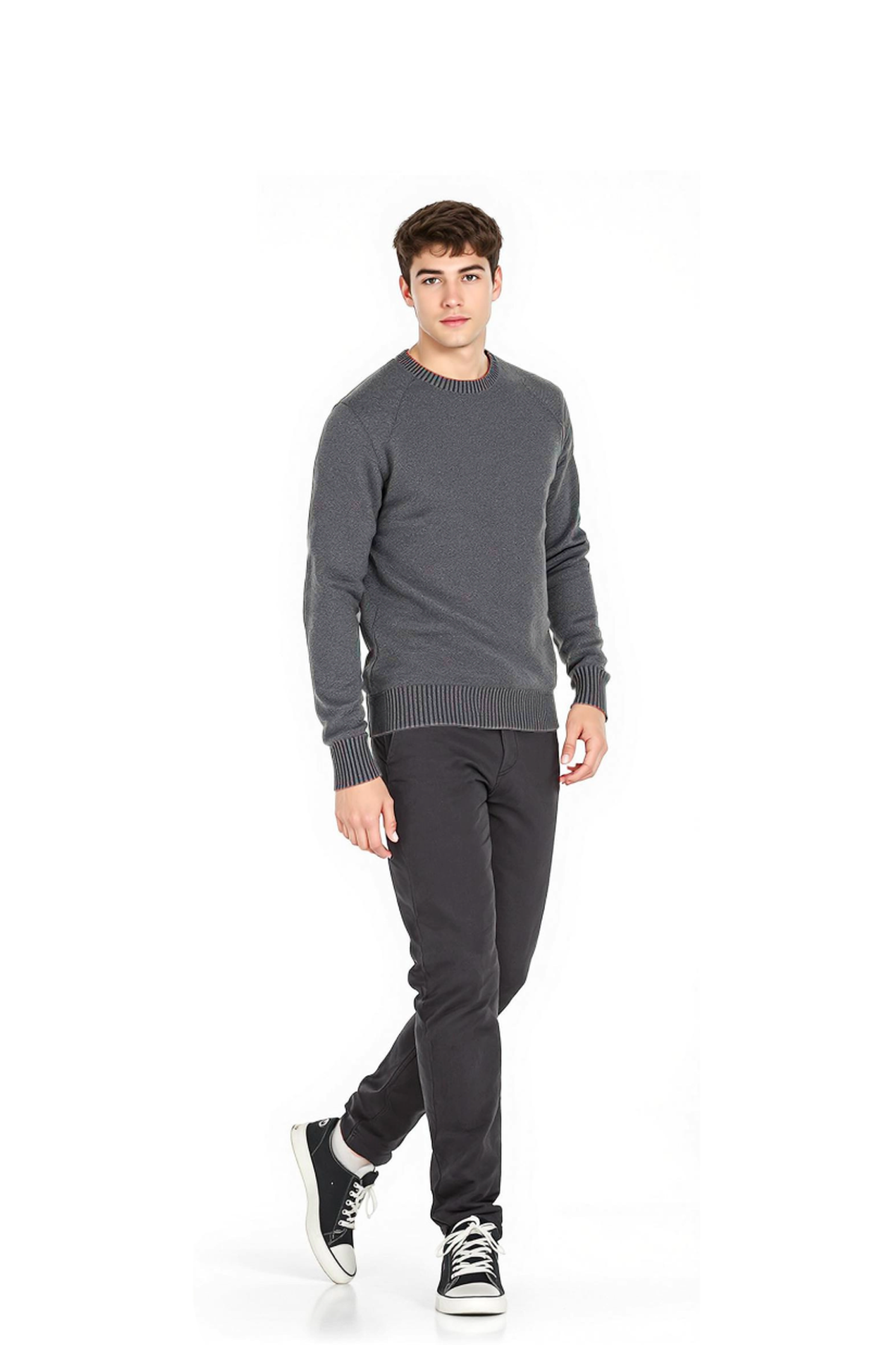 PANAHORSE Düz Örme Yaka Kazak