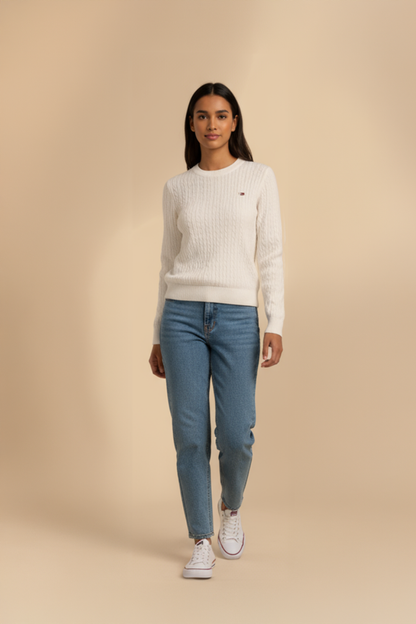 PANAHORSE İnce Saç Örme Bayan Yaka Kazak