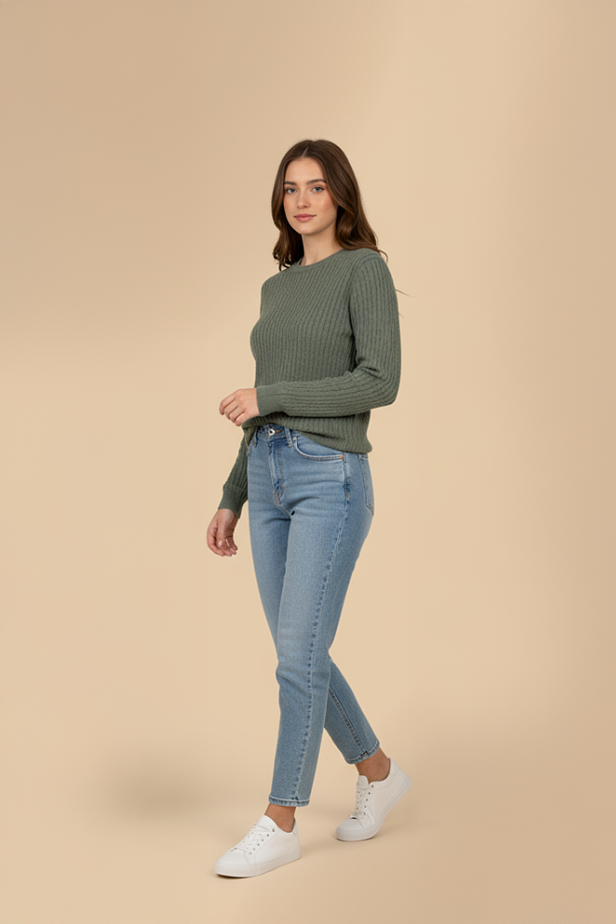 PANAHORSE İnce Saç Örme Bayan Yaka Kazak