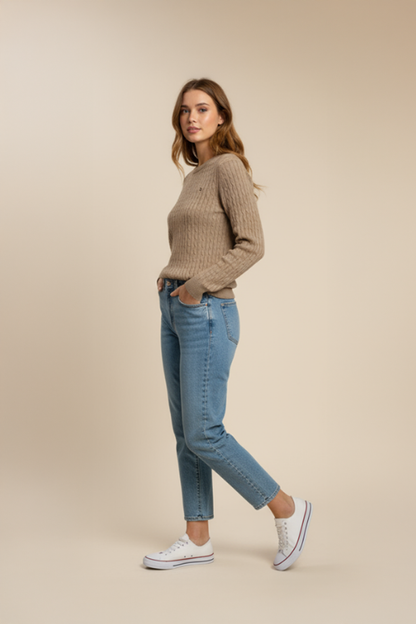 PANAHORSE İnce Saç Örme Bayan Yaka Kazak