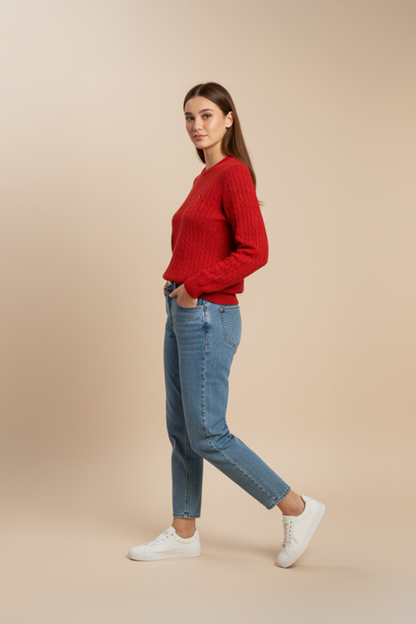 PANAHORSE İnce Saç Örme Bayan Yaka Kazak