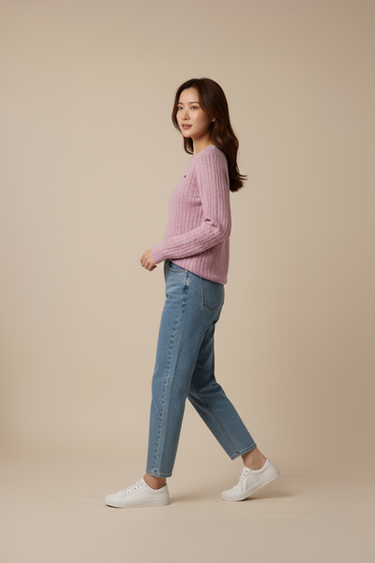 PANAHORSE İnce Saç Örme Bayan Yaka Kazak