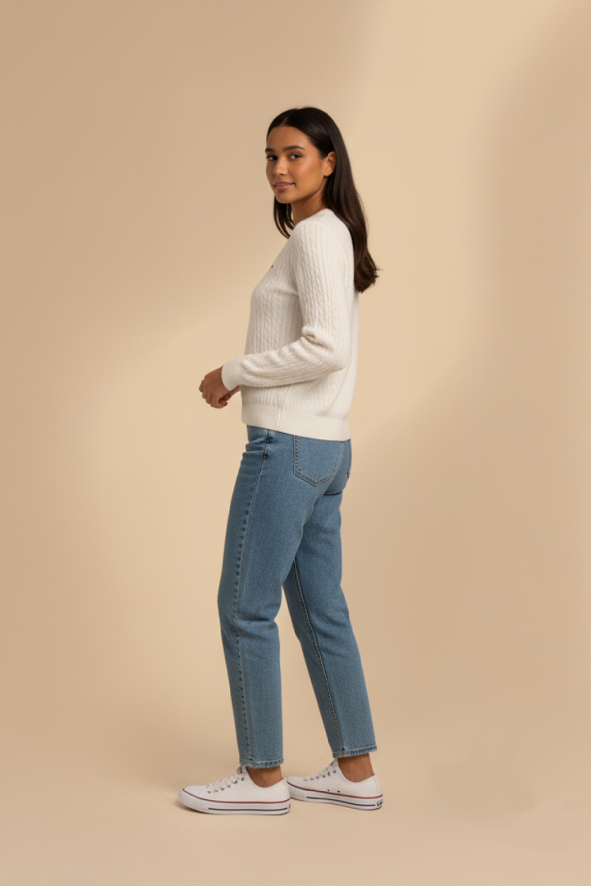 PANAHORSE İnce Saç Örme Bayan Yaka Kazak