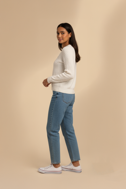 PANAHORSE İnce Saç Örme Bayan Yaka Kazak