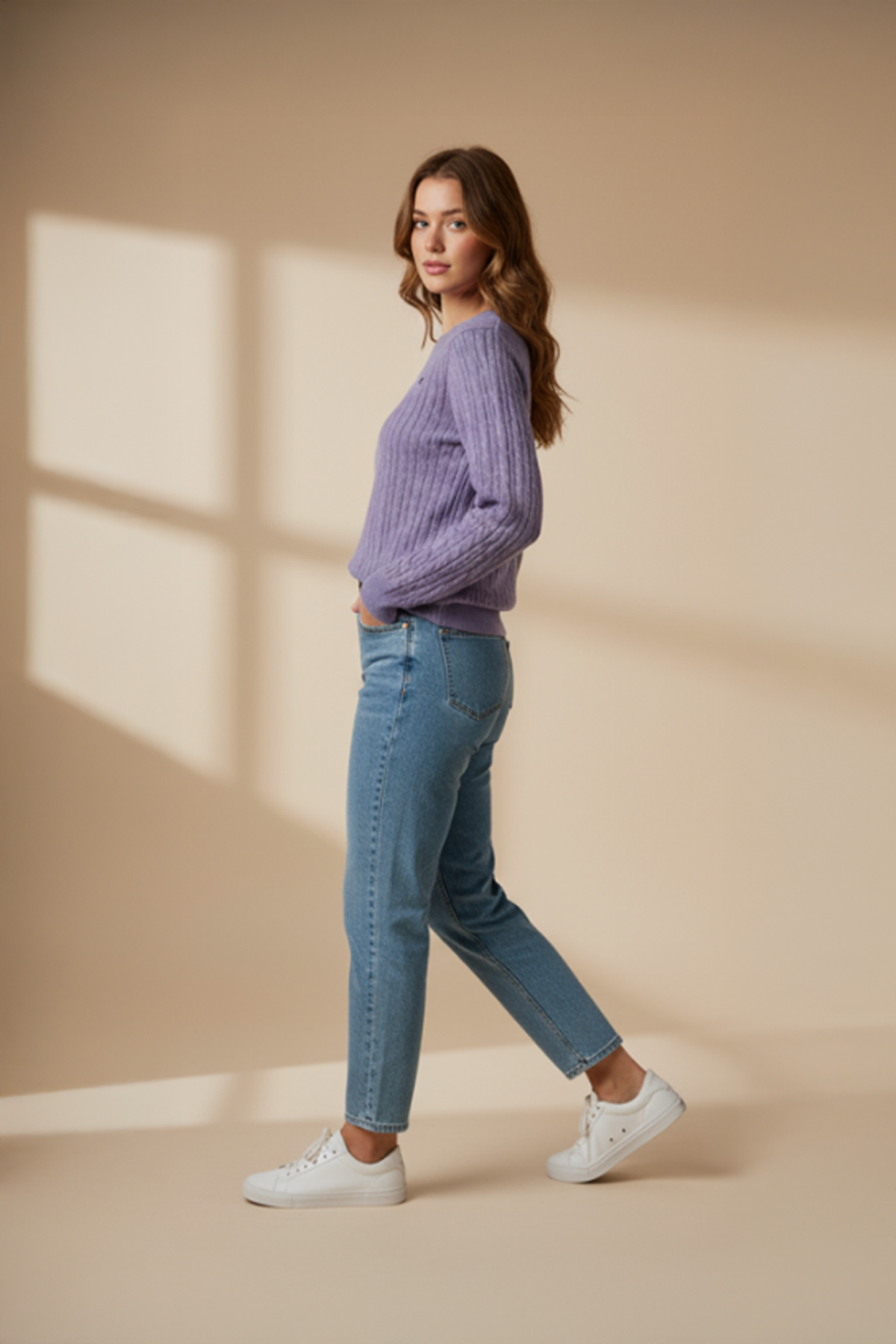 PANAHORSE İnce Saç Örme Bayan Yaka Kazak