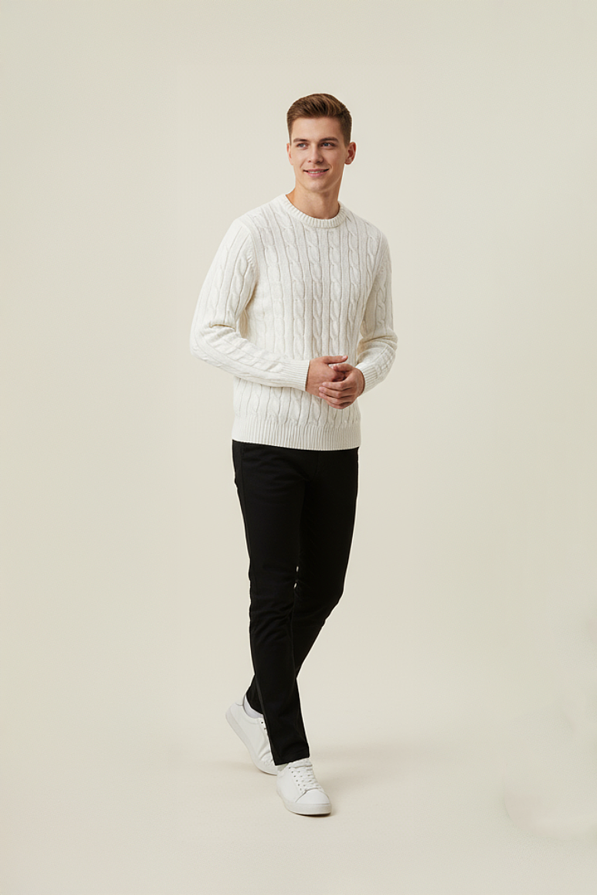 PANAHORSE Saç Örme  Yaka Kazak Siyah