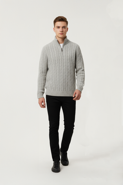 PANAHORSE Saç Örme Fermuarlı Pat Yaka Kazak